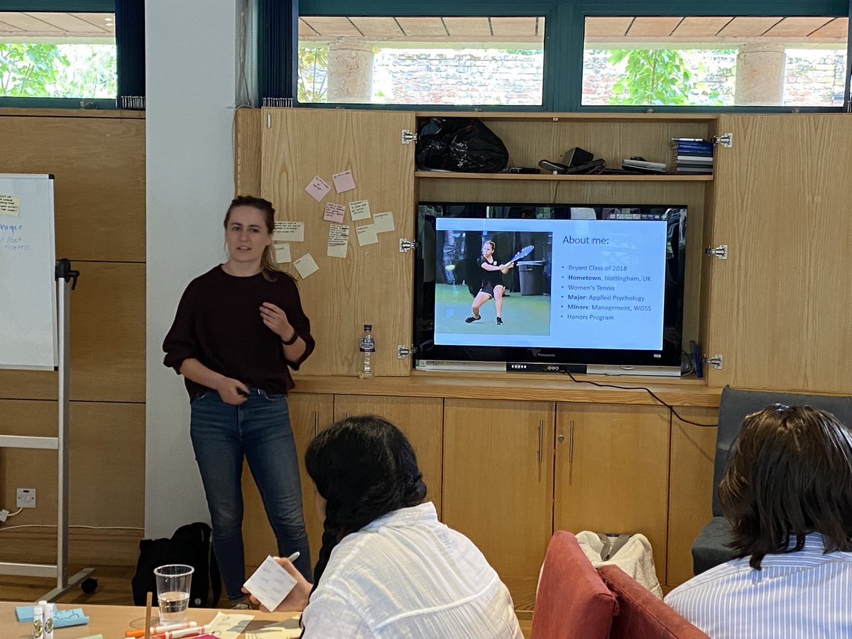 Thank you to <a href="/bryantalumni/">Bryant University Alumni</a> &amp; former <a href="/BryantHonors/">Bryant Honors Program</a> student Nina Luiggi ‘18 for coming to share her story &amp; journey to becoming a market researcher/design thinking practitioner here in the UK!