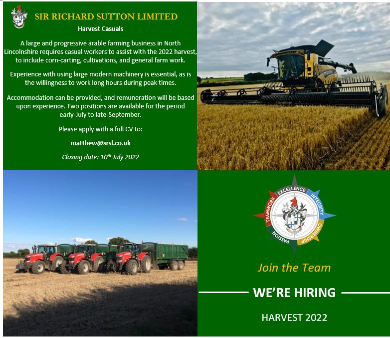 Matthew4Addison's tweet photo. Due to unforeseen circumstances we are  looking for two harvest casuals. 

Please share!! https://t.co/4hJl4Jnue6