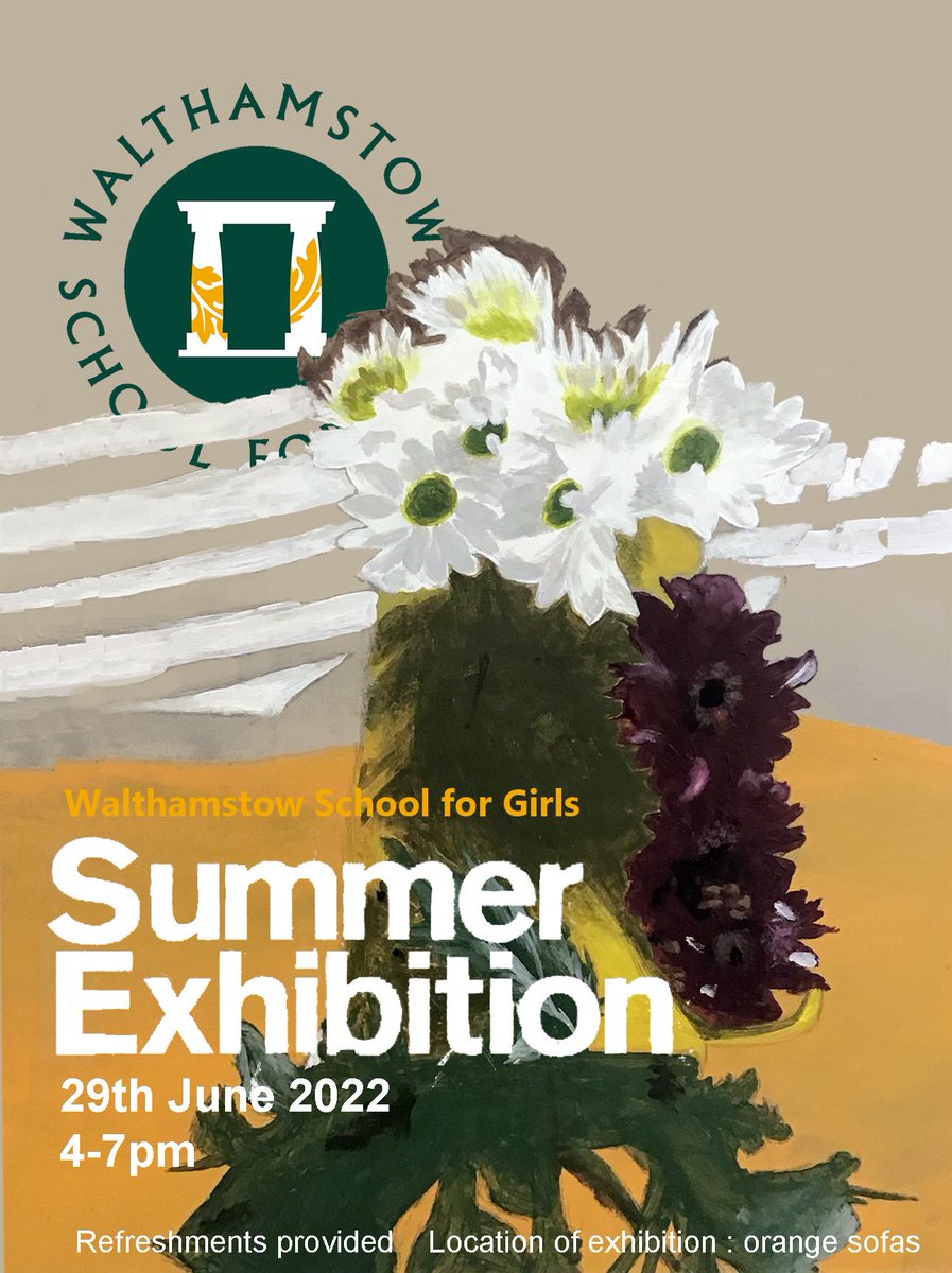 NicoHep's tweet photo. Walthamstow School for Girls’ 2022 GCSE exhibition is tomorrow , Weds, July 29th from 4-7 at WSFG, Church Hill, E17 9RZ https://t.co/voy6CSuBEN