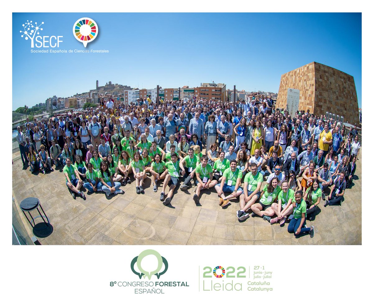 Sí, sí... ya tenéis LA FOTO que muestra una buena parte de quienes hoy son (y serán) las y los protagonistas de la investigación #forestal española.

Seguimos en la #Llotja de #Lleida celebrando el #8CFE.

#soyforestal