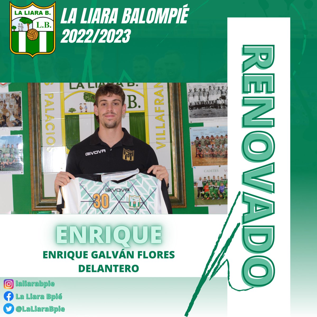 LaLiaraBpie's tweet photo. 📣COMUNICADO OFICIAL💚
Los capitanes del primer equipo, Enrique, Chato y Josele, renuevan con el club para la temporada 22/23. 🤝
Queremos agradecer enormemente el esfuerzo y rechazo ante cualquier oferta que le han sido propuesta, que no han sido pocas. https://t.co/4IGzh4U7i0