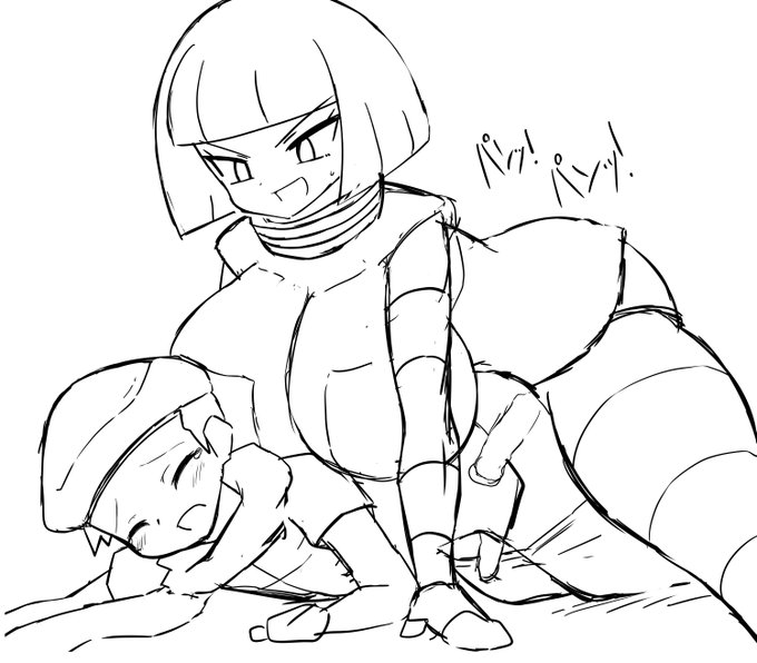 寝バック軽くラフ 