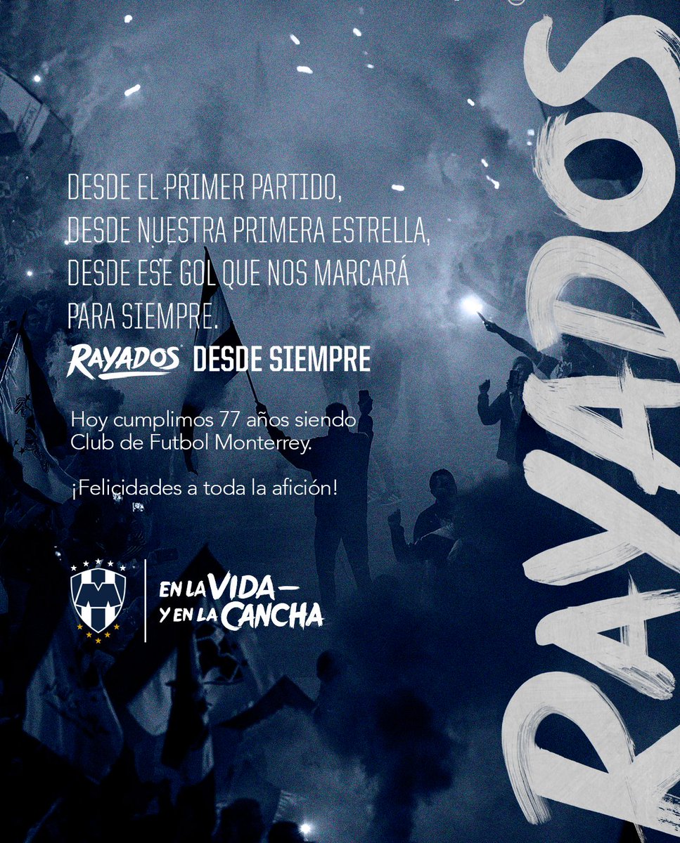 🇫🇮| 77 Años de Historia. 

Goles, campeonatos, alegrías y aprendizajes que van formando el camino de un #RayadoDesdeSiempre. 🔵⚪

¡El Club de Futbol Monterrey está de fiesta! 🙌🏼 77 años de anécdotas #EnLaVidaYEnLaCancha.