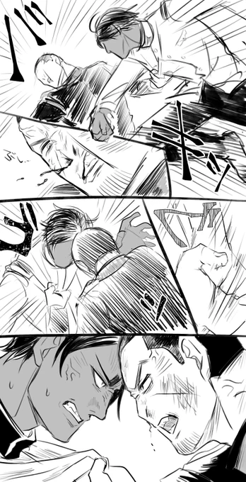 <!>大喧嘩続き
一発殴らせてから反撃して開戦しそう。軍曹の頭突きは重すぎて一般人だと失神するレベルだったり… 