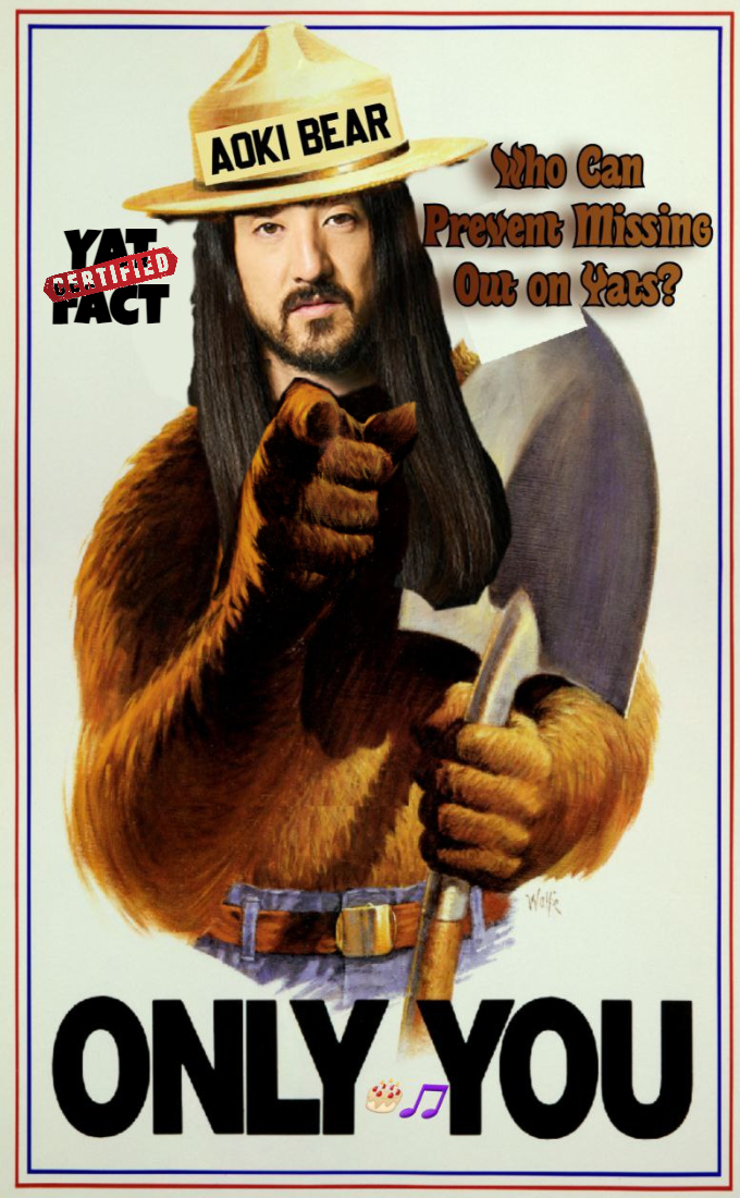 #MemeAoki 🎂🎵 
<a href="/steveaoki/">Steve Aoki</a>
 
<a href="/whatsyouryat/">Yat 🖖</a>
 
#yat #aokiverse