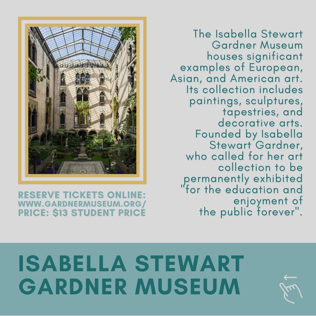 colleges_fenway's tweet photo. Whether you're in the city 🏙️ for the summer or just can't wait to get back to the COF, add these "must visit" area museums 🏛️ to your #bostonbucketlist! "Like" us on Facebook for the full list: https://t.co/YQLo5vB3RP #collegesofthefenway https://t.co/D73VCSzkmG