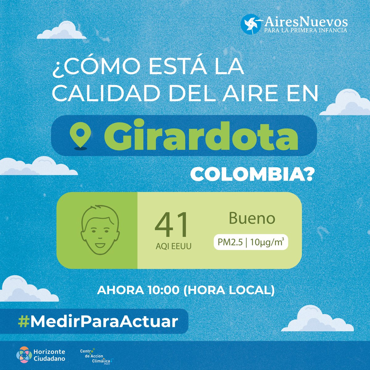 pairesnuevos's tweet photo. 🗓 Esta semana, les compartimos el pronóstico de la #CalidadDelAire para Girardota, Colombia.

📍El monitor se encuentra ubicado en el Hogar Infantil Tamborines. La medición está basada en el índice de la U.S Evironmental Protection Agency (EPA). https://t.co/DKvjIQnNSM