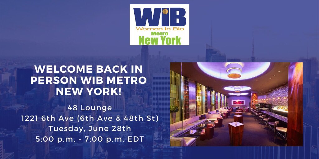 Looking forward to welcoming a full house at tonight’s in-person event at Lounge 48. Couldn’t make the event but want to learn more about WIB? Learn more about our 2022 schedule at womeninbio.org/events/event_l…