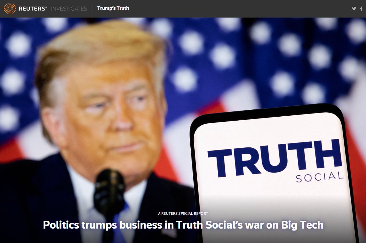 Michael J. Berens (@mjberens1) on Twitter photo The rollercoaster saga of Trump’s Truth Social – a comprehensive <a href="/Reuters/">Reuters</a> examination peels back the secrecy behind the politics and business of social media reut.rs/3OOayiE <a href="/hcoster/">Helen Coster</a> <a href="/byJuliaLove/">Julia Love</a> The rollercoaster saga of Trump’s Truth Social – a comprehensive <a href="/Reuters/">Reuters</a> examination peels back the secrecy behind the politics and business of social media reut.rs/3OOayiE <a href="/hcoster/">Helen Coster</a> <a href="/byJuliaLove/">Julia Love</a>