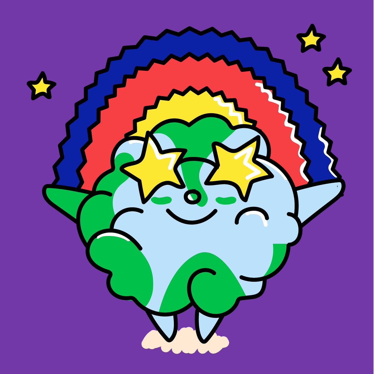 nftforgood_io's tweet photo. 🌈Happy tuesday beautiful people! Here is another version of our little earth with a rainbow🌈 How do you like it? #designdayforgood https://t.co/CAewQ8lFRt