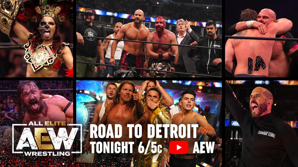 The #AEW Road to Detroit premieres right now! Tune in to catch a preview of this week's action! ▶️ YouTube.com/AEW