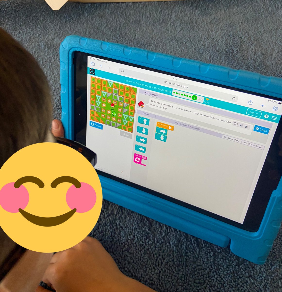mllehogan's tweet photo. Putting our coding training into action. There was lots of trail and error, problem solving, teamwork, and cheers when a bug was caught and fixed! https://t.co/lhYucI8kWK
