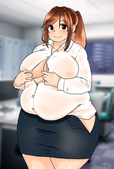 #肉の日
 #にくの日
 #ぽっちゃり 
ぽよんぽよんなオフィスレディが誘ってきたぞ!! 