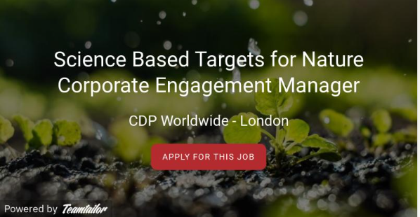 OlwenPSmith's tweet photo. #JobAlert: interested in driving the world’s most impactful companies to set #sciencebasedtargets for nature? Apply for this exciting role at @CDP before Monday, July 4th: https://t.co/9VlrERb9ky https://t.co/6oJnqWvOoG