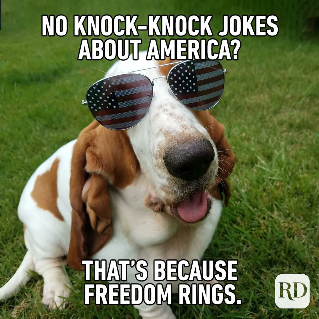 FentressValerie's tweet image. I love a good joke, and this one made me smile. Mostly a love a good pun, because words are fun. What is your favorite type of joke? #humorwithheart #laughterthebestmedicine #letfreedomring #fourthofjuly #reclaimtheholiday