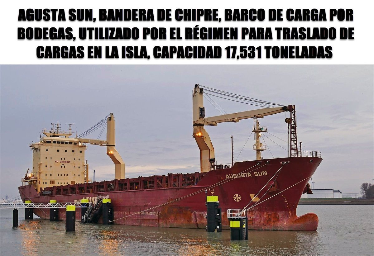 FlconEYES's tweet photo. ⚓️#AUGUSTASUN #IMO9223904 9223904
Barco de carga
🔥2 entradas en menos de un mes.🧐
Desde #Holanda al #Mariel @ZEDMarielCuba
Los ENCARGOS para el @PartidoPCC desde #Europa que el pueblo no puede tocar.
Capac: 17,531 DWT
#HappeningNow #OSINTCuba #cubarcos #Cuba #28Jun https://t.co/UFBeNJcpD7