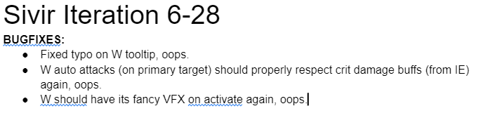 Quick Sivir Bugfixes for PBE while we lock in final tunings for ship: