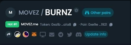 Movez_app's tweet photo. #Burnz / #Movez pair is now Trending #1 on Dextools✅

😌And that is not without reason!

We are close to app launch🚀

To prepare you for this and explain to you the dual token utility we posted some educational content on the MOVEZ chat today 👀

Info:👇
https://t.co/r1DecJaWdf https://t.co/fZgdSpll1d
