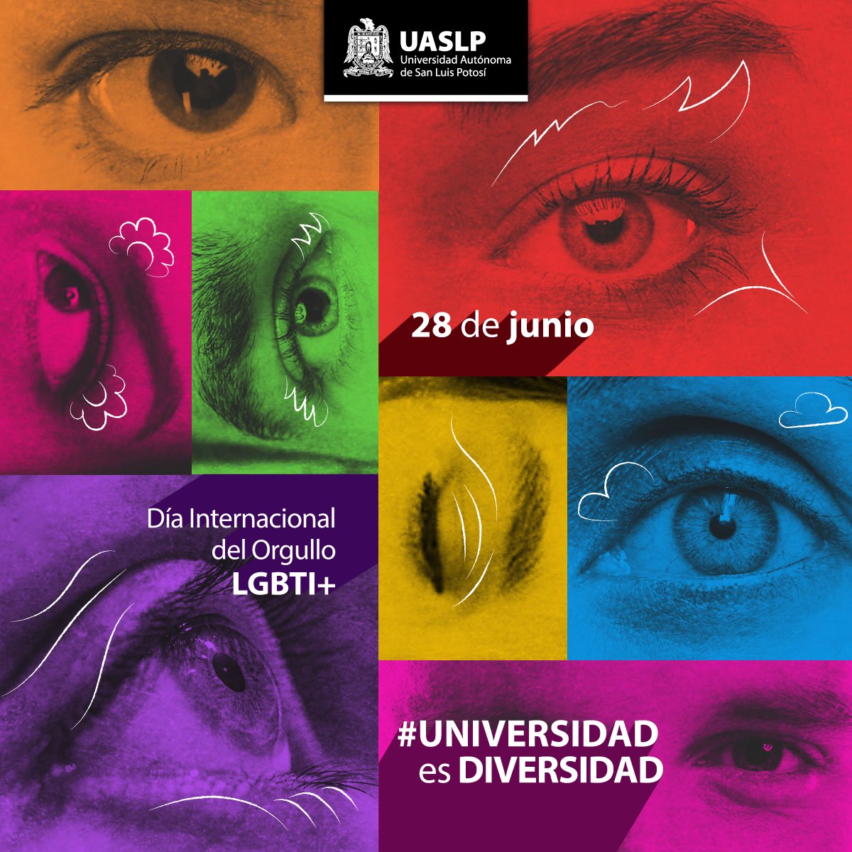 LaUASLP's tweet photo. En el marco del Día Internacional del Orgullo LGBTI+, la #UASLP se suma a visibilizar su presencia dentro de nuestra institución, así como sus derechos y reivindicaciones.

Por una Universidad para todas las personas.

#OrgulloLGTBI #Orgullo #UniversidadEsDiversidad 🏳️‍🌈 https://t.co/4msjgnqzWi