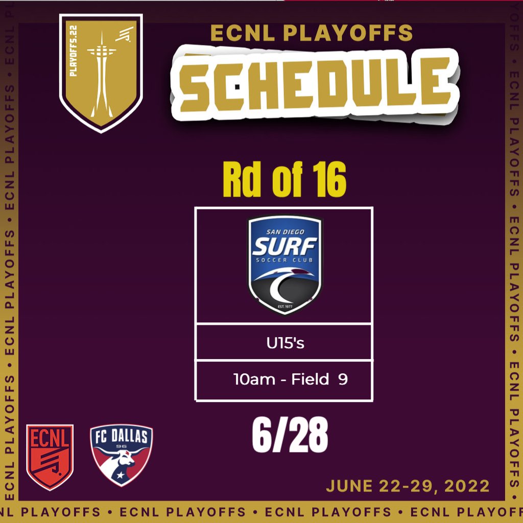 Good luck to our @fcdallas_07ecnl girls who play Surf today in the Round of 16 looking to join the 06's and 05's on the flight to VA.. YOU GOT THIS LADIES! #DTID

<a href="/ecnlgirls/">ECNL Girls</a> <a href="/topdrawersoccer/">TopDrawerSoccer</a> <a href="/soccerwire/">soccerwire</a>