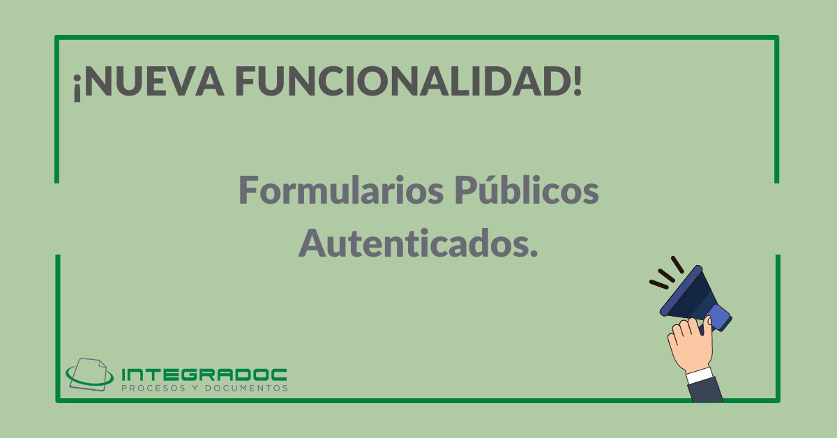 INTEGRADOC (@integradoc) on Twitter photo ¡Formularios Públicos Autenticados!
Ahora, con INTEGRADOC, su formulario
podrá programarse para que esté únicamente disponible para aquellas personas que previamente se
hayan logueado en su sitio.
Si tienes alguna consulta, no dudes en contactarnos o dejarnos un comentario. ¡Formularios Públicos Autenticados!
Ahora, con INTEGRADOC, su formulario
podrá programarse para que esté únicamente disponible para aquellas personas que previamente se
hayan logueado en su sitio.
Si tienes alguna consulta, no dudes en contactarnos o dejarnos un comentario.