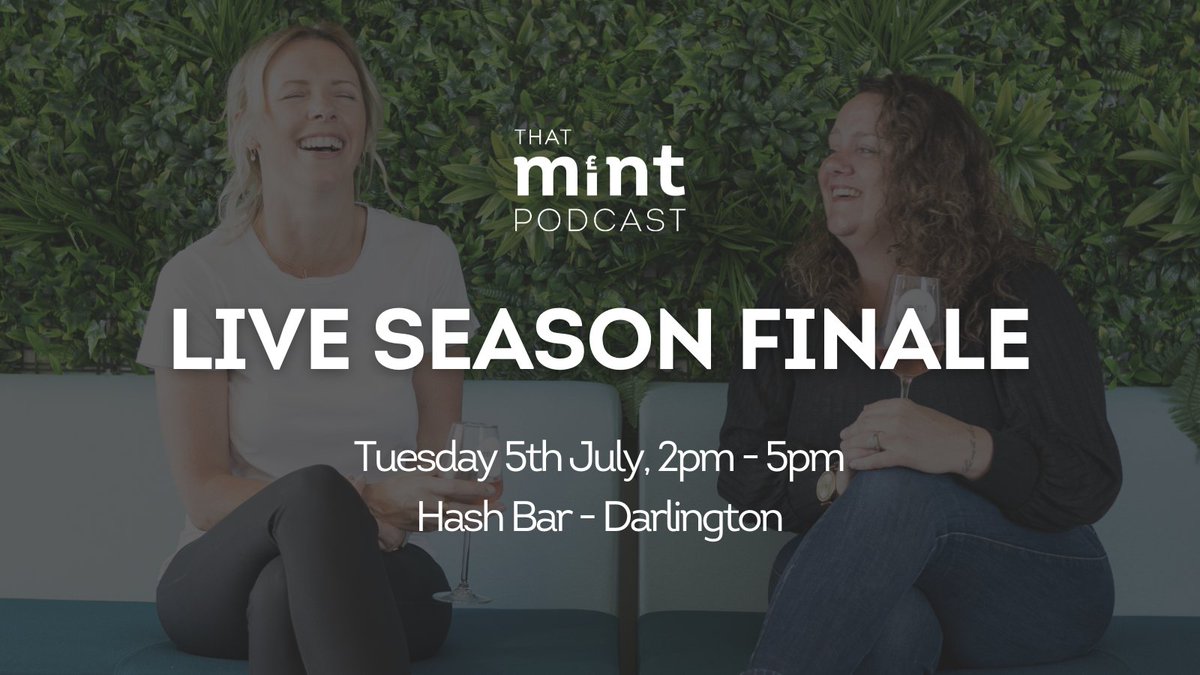 We're hosting our season finale live in Darlington and we'd love to see you there! 

🗓 5th July 
📍Hash Bar - Darlington
⏰ 2pm - 5pm 
💸 First drink is on us!
🎟 eventbrite.co.uk/e/that-mint-po…
