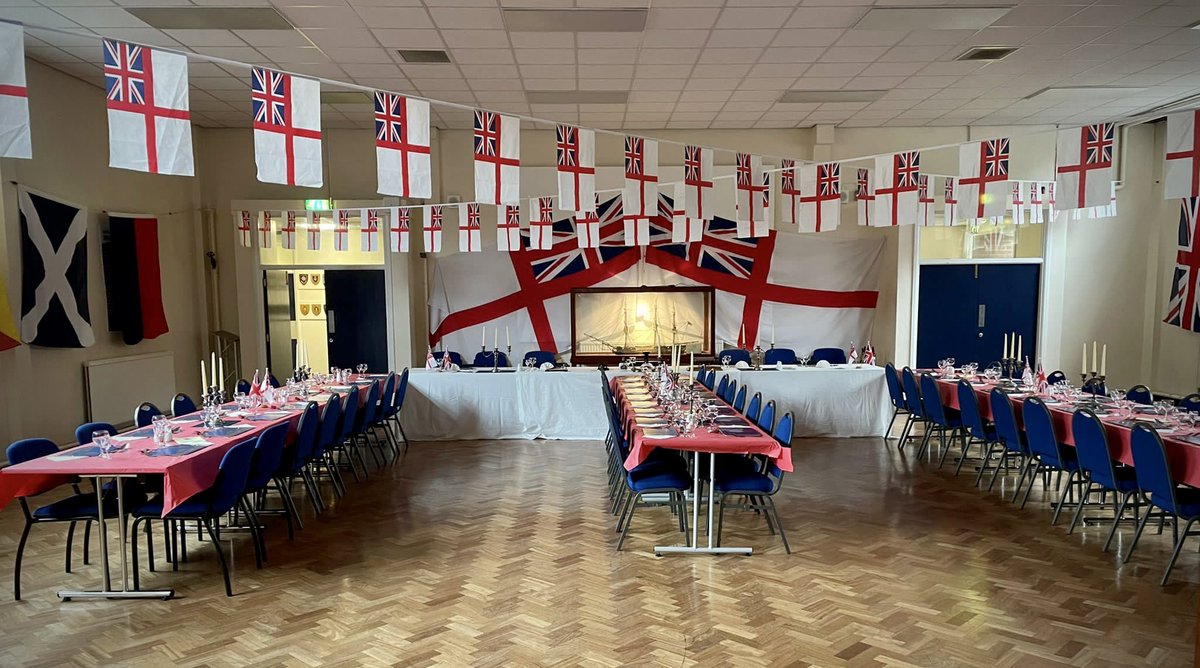 HMS_Hibernia's tweet photo. HMS HIBERNIA held a formal dinner to mark the 40th Anniversary of the Falklands conflict. We were pleased to celebrate with Naval Regional Command, Belfast URNU &amp; Sea Cadets NI as part of the wider Naval Family in Northern Ireland

#Falklands40 https://t.co/OBvXyqj2fN