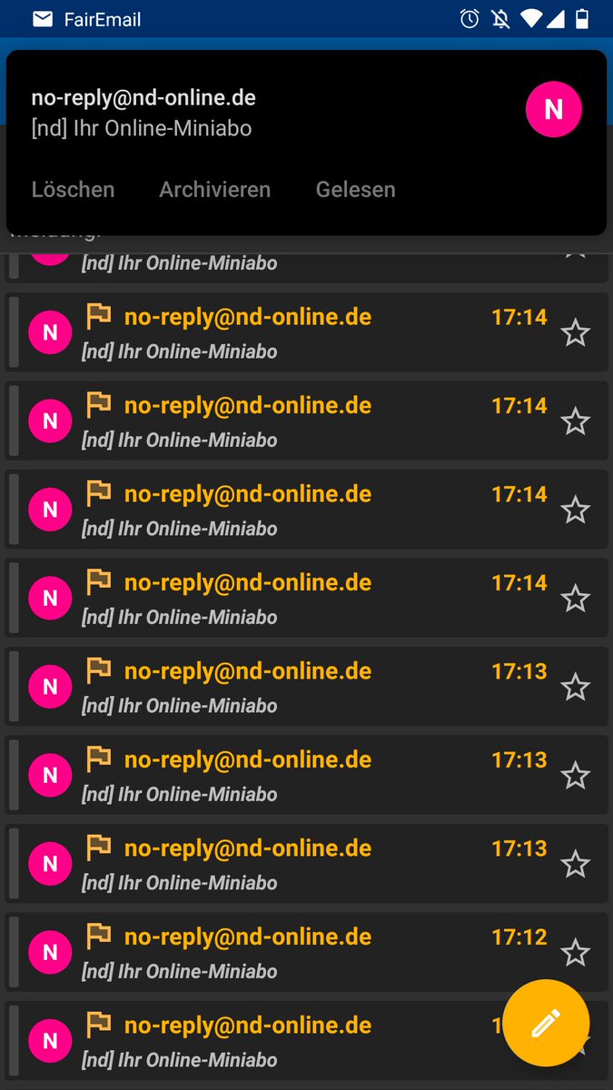 Bekomme seit einer halben Stunde im sekundentakt Mails die nicht an mich gehen sollten. Was ist da los? @ndpolitik