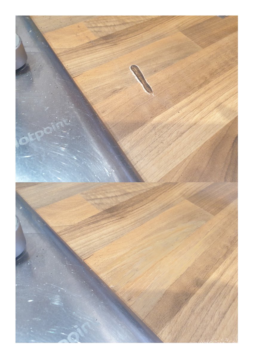NamcoRefurbs's tweet photo. WOOD EFFECT LAMINATE WORKTOP.
kitchen worktop burn mark repair.
Chip scratch dent even water damage worktop repairs.
#worktoprepair 
#worktoprepairnearme 
#worktopscratchrepair
#waterdamageworktop
#chippedworktop
#worktop 
#kitchenworktop 
#scratch 
#repair https://t.co/5mlacidubR