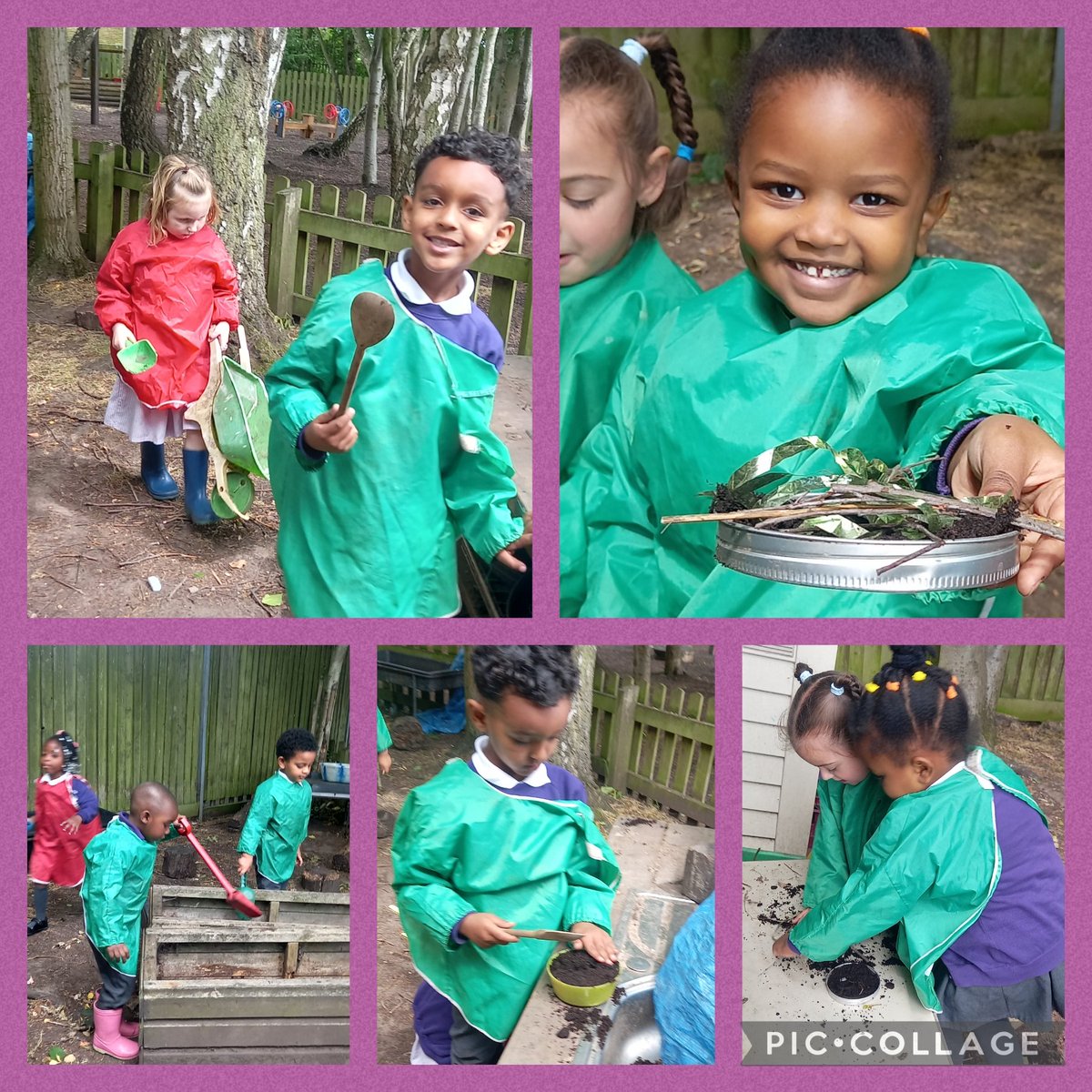 StMaryStBen's tweet photo. EYFS nursery Love exploring the mud kitchen #EnablingEnvironments #FollowingChildrensInterests #Exploring #Vocabulary #Changes #HavingOurOwnIdeas #PlayingIsLearning https://t.co/TTHzXix4wK