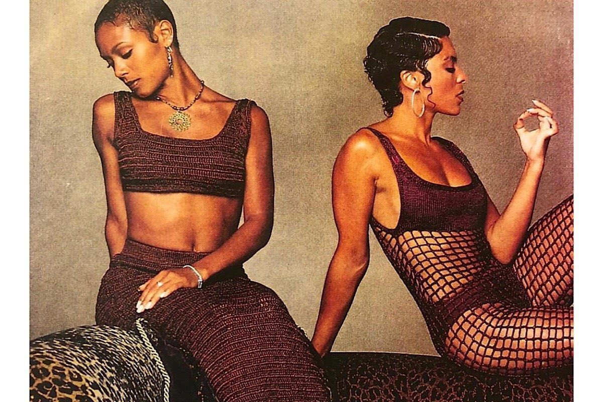 MikeishaDache's tweet photo. It's interesting to see that so many people have no clue who GiGi Hunter is. She is everything knitwear. In the 90s and 2000's everyone wanted to get their hands on her pieces including Beyoncé, Jada Pinkett Smith, Mya, Ciara, JLo and more. https://t.co/hcQ4rbj5B1