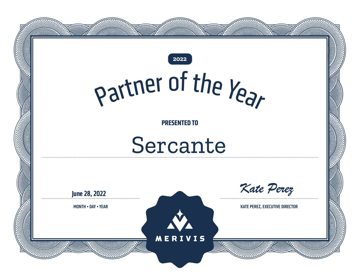 🏆 2022 Merivis Award Recipient 🏆
Congrats to <a href="/SercanteLLC/">Sercante LLC</a> - Partner of the Year!
Thank you for supporting our tech stack, training programs, and marketing efforts. Your support helps us scale and serve more people through our programs.
#MerivisSummit22 #MerivisAwards