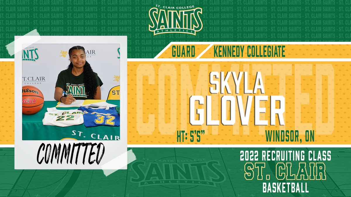 <a href="/stclairsaints1/">Saints Athletics</a> Women’s Basketball are happy to earn the commitment of 5"5" Guard Skyla Glover (Windsor, ON/Kennedy Collegiate) entering the 2022-23 season. saintsathletics.ca/general/2021-2…