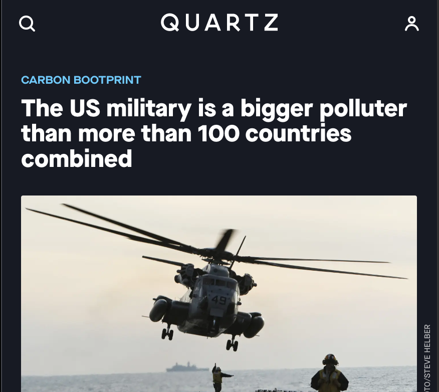 AlanRMacLeod's tweet photo. It's the planet or the military. It really is that simple. https://t.co/DVlXZVUsty