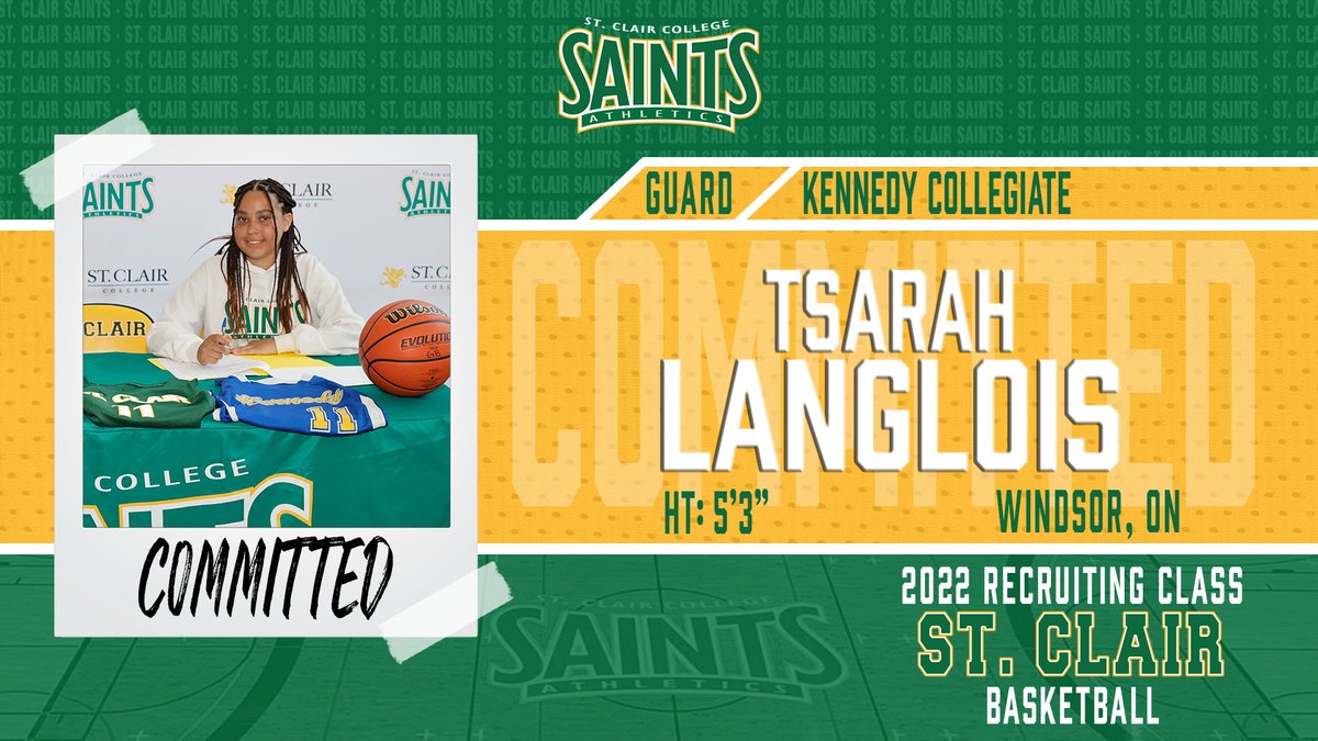 <a href="/stclairsaints1/">Saints Athletics</a> Women’s Basketball are fortunate to add another Kennedy Collegiate player in 5"3" Guard Tsarah Langlois (Windsor, ON) for 2022-23. saintsathletics.ca/general/2021-2…
