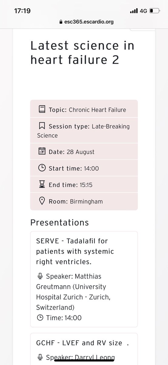 Results of our SERVE study will be presented at the Late-Breaking Science session at ESC in Barcelona #ACHD