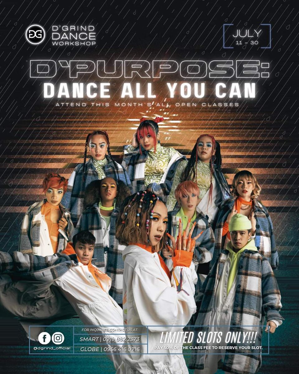 Dayritics's tweet photo. We are inviting you once again to join our D’GRIND DANCE WORKSHOP D’PURPOSE: DANCE ALL YOU CAN starting this JULY 11-30!

@DGrindOfficial https://t.co/7D6Xs35bOw