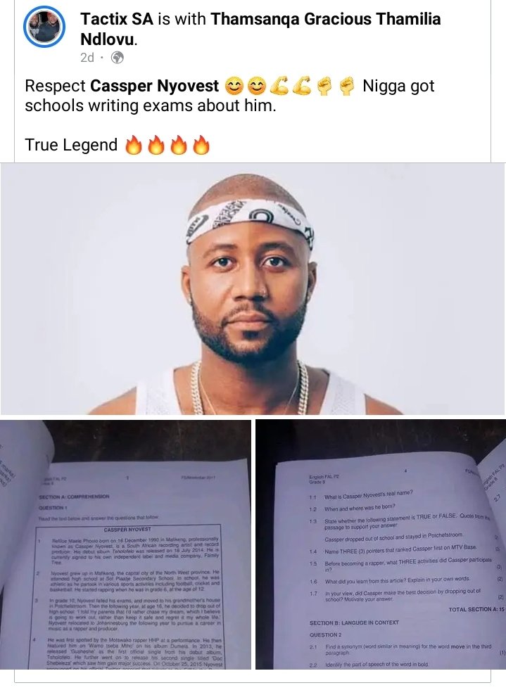 AntiSerpent's tweet photo. They laughed at the nigga for not finishing school, now kids are writing exams about him.
Let this be a lesson to yol.
Do you and let the haters hate.
@casspernyovest https://t.co/jhMSrEpkhx