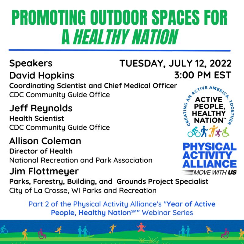 Join us &amp; <a href="/CDC_DNPAO/">CDC DNPAO</a> for the 2nd webinar of our “Year of Active People, Healthy Nation”series!
Our panelists will discuss how promoting equitable access to outdoor spaces can help improve community-level #physicalactivity
Sign up: heart.zoom.us/webinar/regist…
#MoveWithUS #ActivePeople