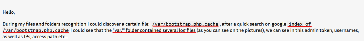 c0dejump's tweet photo. [BB Tips]

When you find a path like "toto/titi.php" with the dir "toto/" in 403 and it doesn't tell you anything, don't hesitate to do a google search <index of "toto/"> and see what the sites that have this directory open propose (ex in pic)

#bugbountytips #Pentesting #infosec https://t.co/GQDrM49h0o