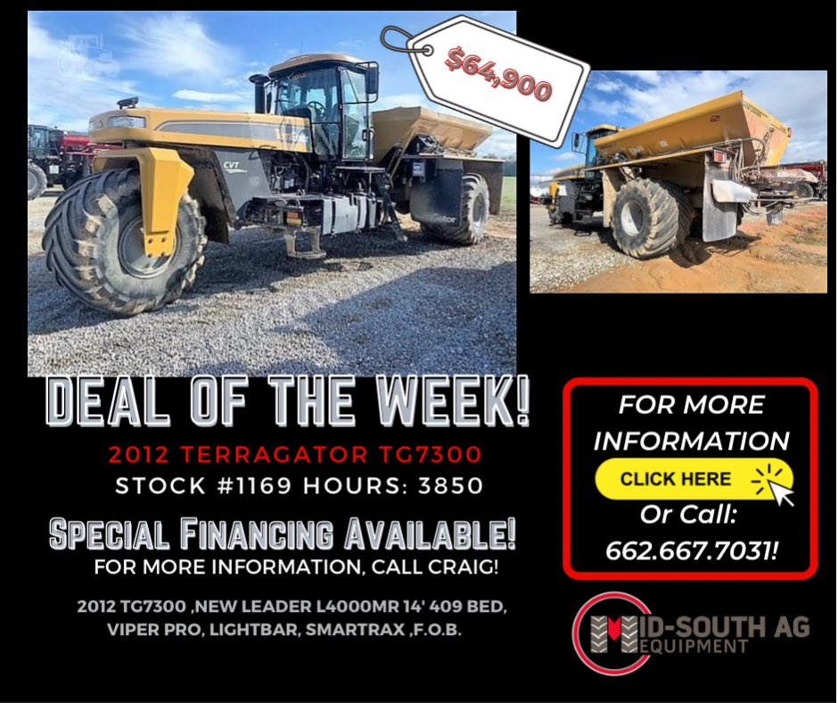 MidSouthAg's tweet photo. Check it out! #dealoftheweek #farmequipment #farmequipmentforsale  @herring_craig @JeffBur63943682 https://t.co/anycGgp8Nh