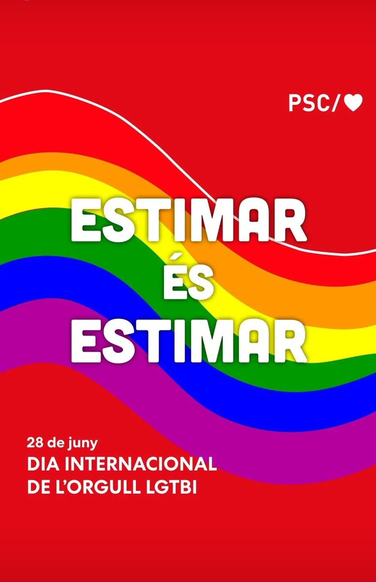 🏳️‍🌈🏳️‍⚧️ Avui #28J
#Orgull #lalluitacontinua per aconseguir més drets i llibertats, estimar és estimar