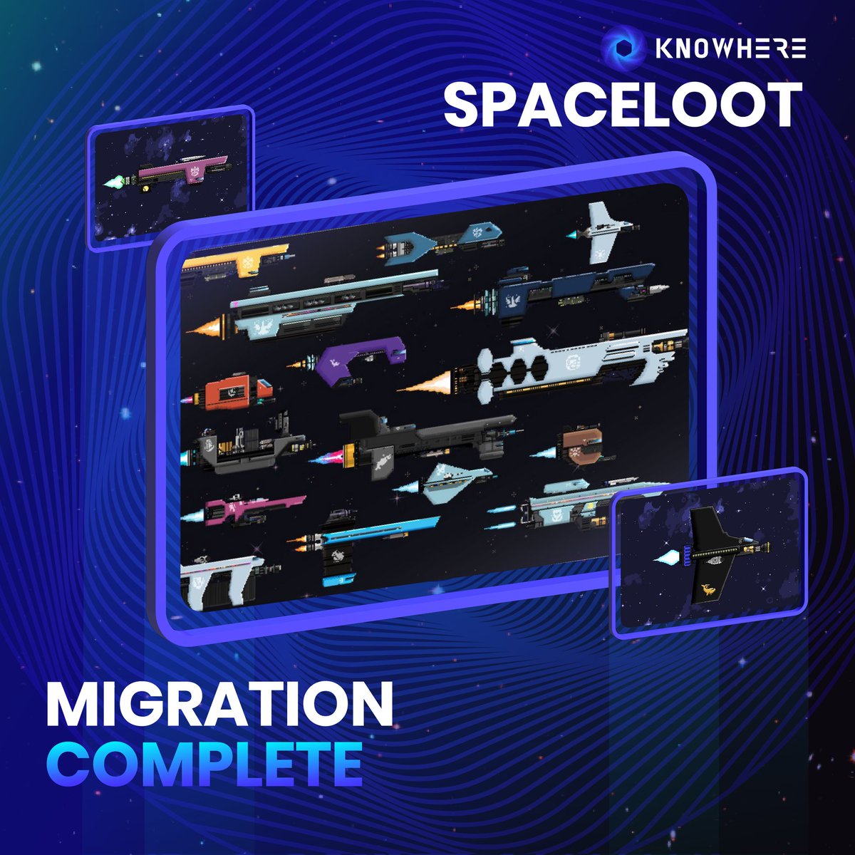 knowhere_art's tweet photo. 🚨 Migration Completed @spaceloot_nft 👾🚀

✨ #LUNAtics your NFTs have been migrated &amp; airdropped ❤️
✨ Including 1,202 ships staked 👍

⚠️ As is, there will be no staking, terranites, or scraps on Terra 2.

Next, we'll provide passage for @lootopians &amp; other survivors 💪🌕 https://t.co/0dJtR964Fu