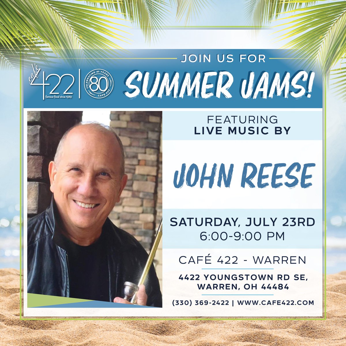 cafe422's tweet photo. John Reese is playing live tonight at Cafe 422 Warren - don't miss this local favorite! https://t.co/C7KxegMc3M