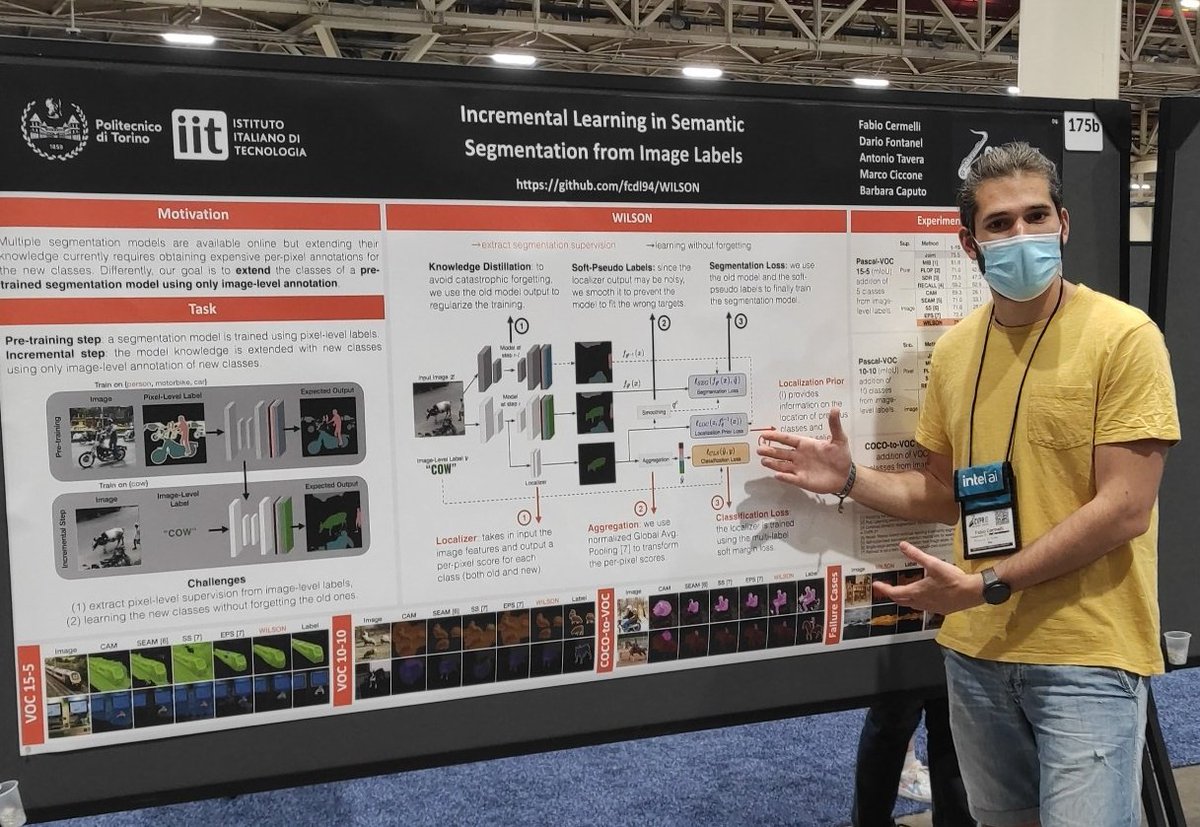 fcdl94's tweet photo. #CVPR22 is not over!
Come to visit my **virtual** poster session on Gatherly!
I'm live on the 8th floor at poster 11!
Paper: Incremental Learning in Semantic Segmentation from Image Labels
Arxiv: https://t.co/uxNIZDQjAl https://t.co/C3iHXVLqHu