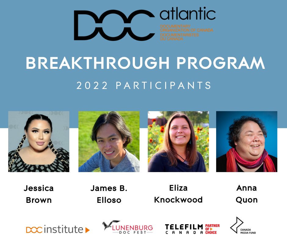 LunenburgDocs's tweet photo. @DOCatlantic, in association with Lunenburg Doc Fest, is proud to announce the filmmakers selected for the inaugural DOC Atlantic Breakthrough Program.
Press Release: https://t.co/jBeH2uJnOx
#BreakthroughProgram #BIPOC #documentary #emergingartist #atlanticcanada #Lburgdocs https://t.co/leE1V4vjqN