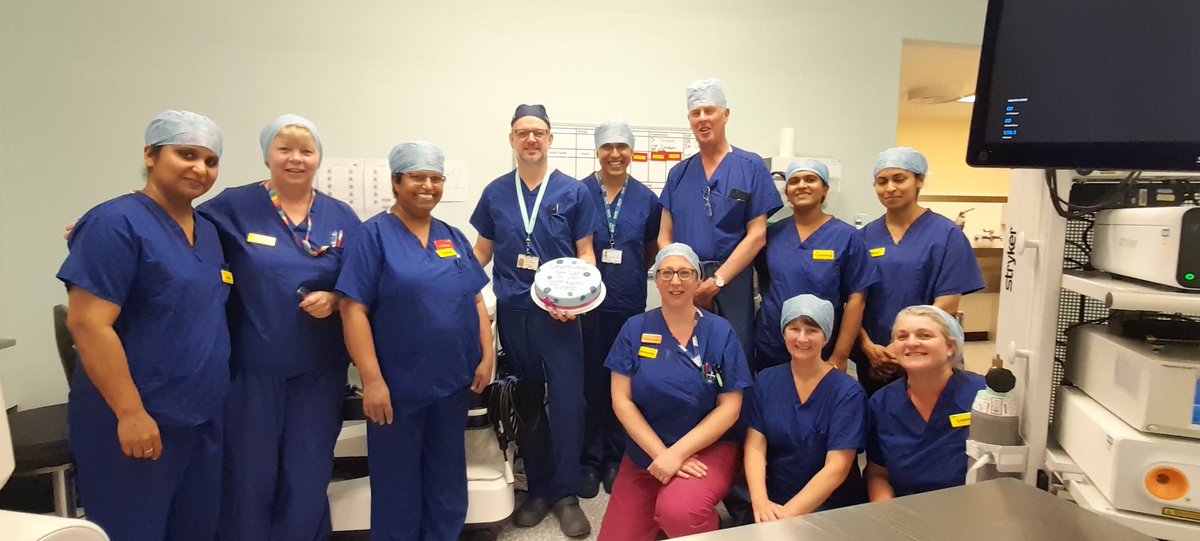 Today in Gloucester Royal Theatres the Robotic team completed their 100th case. Congratulations to a fantastic dedicated team giving the best care to all patients at all times. A fabulous cake was given by CMR to celebrate (thank you) very proud of their achievements.