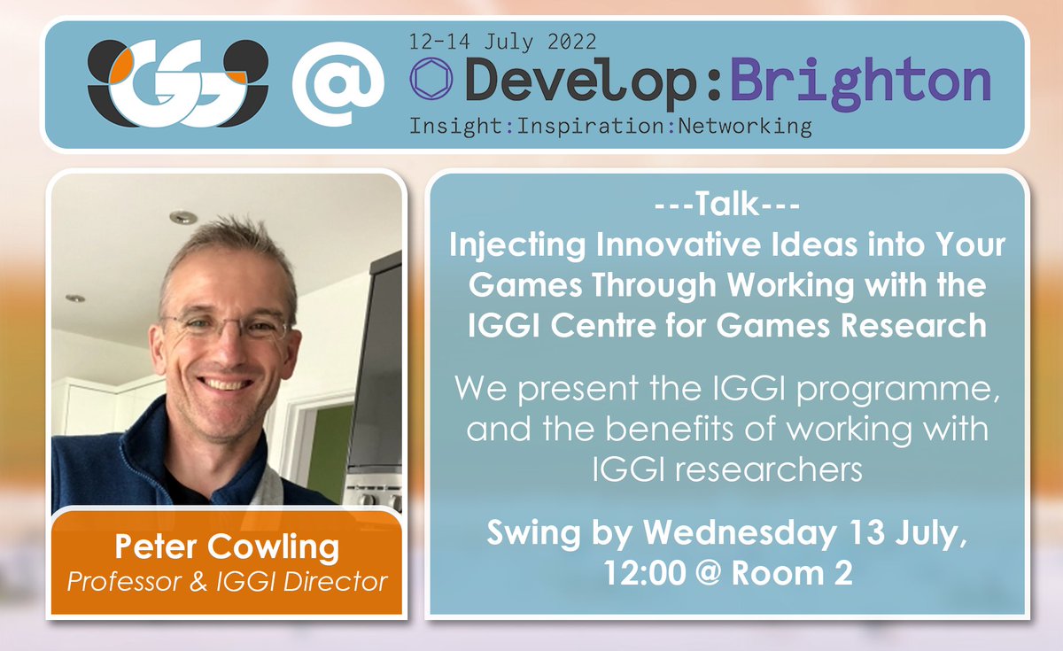 🔴Peter is Speaking🔴

Join Peter Cowling (<a href="/AIprof/">Peter Cowling</a>) as he presents IGGI CDT and how working with IGGI as a partner can bring innovation to games companies and wider industry

#DevConf #GamesResearch