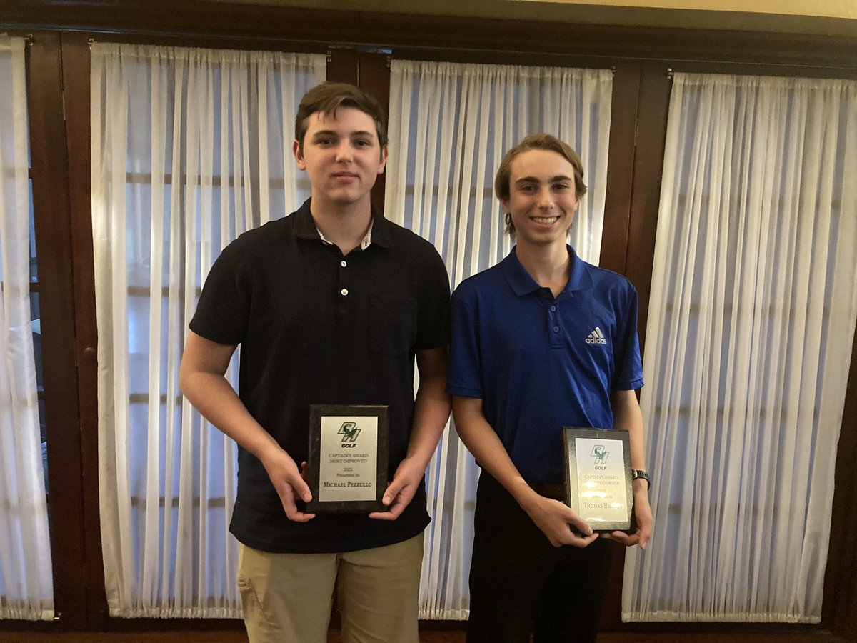Our 2022 Captains Award winners are Most Improved Mike Pezzullo ‘24 and JV Top Performer Thomas Hanson’25. Mike was new to the lineup and ended up as our 3rd scorer at states.  Thomas won a sudden death playoff to take the JV State Championship.  <a href="/HendrickenAth/">Hendricken Athletics</a>