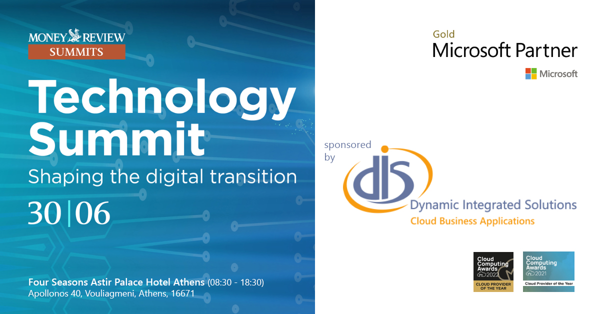 DIS_Hellas's tweet photo. DIS proudly sponsors the Technology Summit: "Shaping the digital transition", organized by Money Review, member of group “Kathimerini”.

DIS is the way for Digital Business Transformation on Microsoft’s business cloud. 

Learn more 👉 https://t.co/B80Tv5jMwj https://t.co/SIeAAO37T7